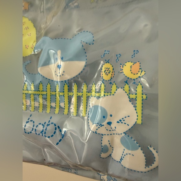 VTG 90s Y2K Insulated Diaper Bottle Bag Gerber Baby w/ Changing Pad Blue Animals - Picture 5 of 16